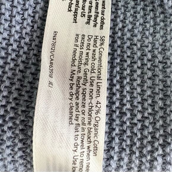 Eileen Fisher Organic Cotton Linen Round Neck Tunic Top Pale Blue Size Small - Picture 9 of 10